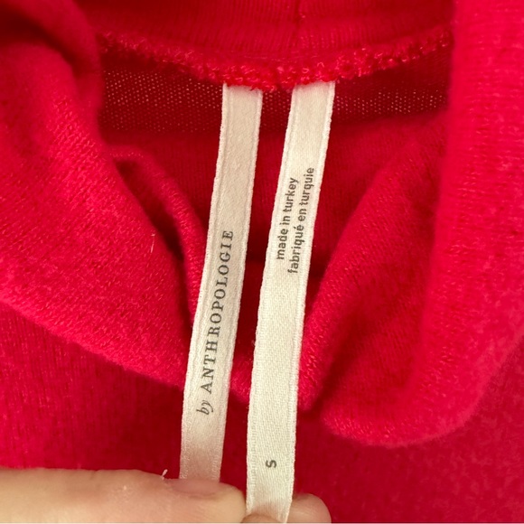 Anthropologie Puff-Sleeved Turtleneck Top Fuchsia Pink NWT - Picture 6 of 8